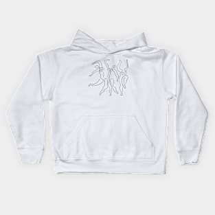 Picasso Line Art - Dancers Kids Hoodie